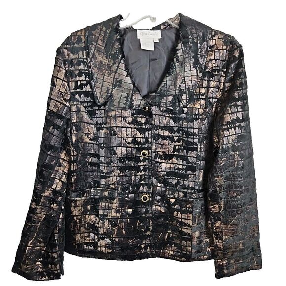 Great Cavalier by St Paul jacket blazer sz Lg black gold color - Picture 1 of 11